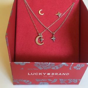 Lucky Brand moon & star necklace earring set